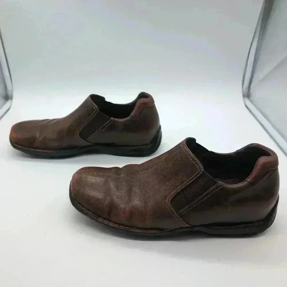 Cole Haan Zeno slip on Loafers distressed Brown Leather sz 9